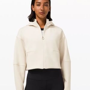 NEVER WORN, Lululemon soft oversized zip hoodie, white opal, size XS/S